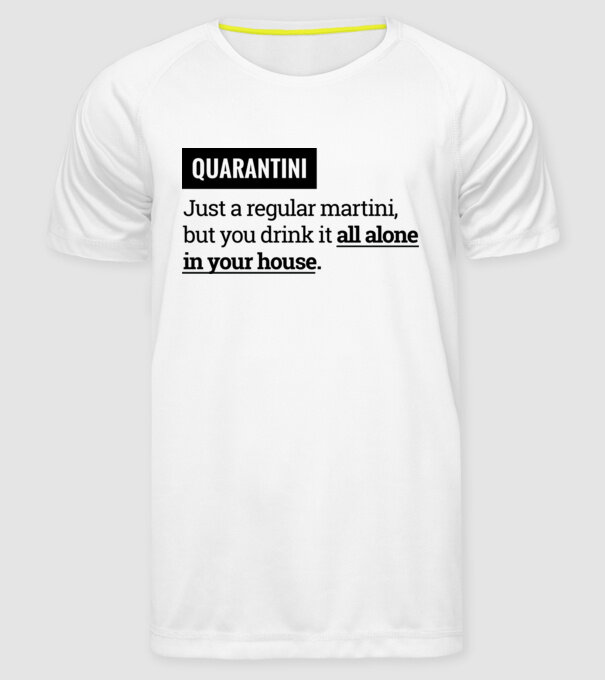 Quarantini - Martini model alb pe tricou