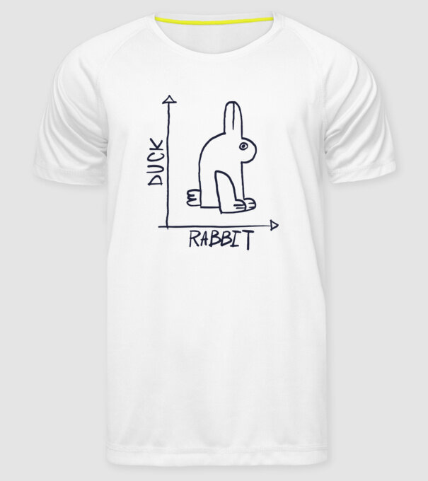 Rabbit vs Duck - Iepure sau Rață model alb pe tricou