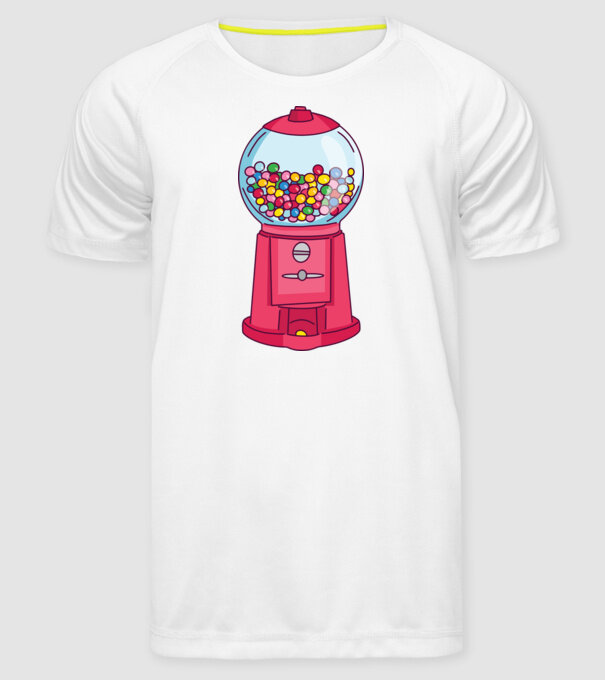 Automat Gumă de mestecat model alb pe tricou