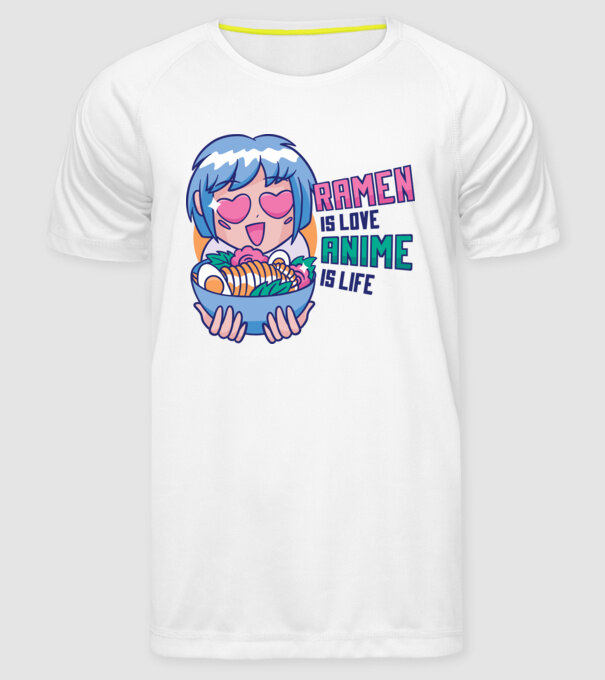 Ramen is Love Anime is Life model alb pe tricou