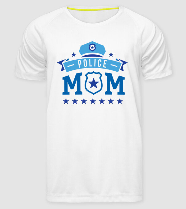 Mamă Polițist model alb pe tricou