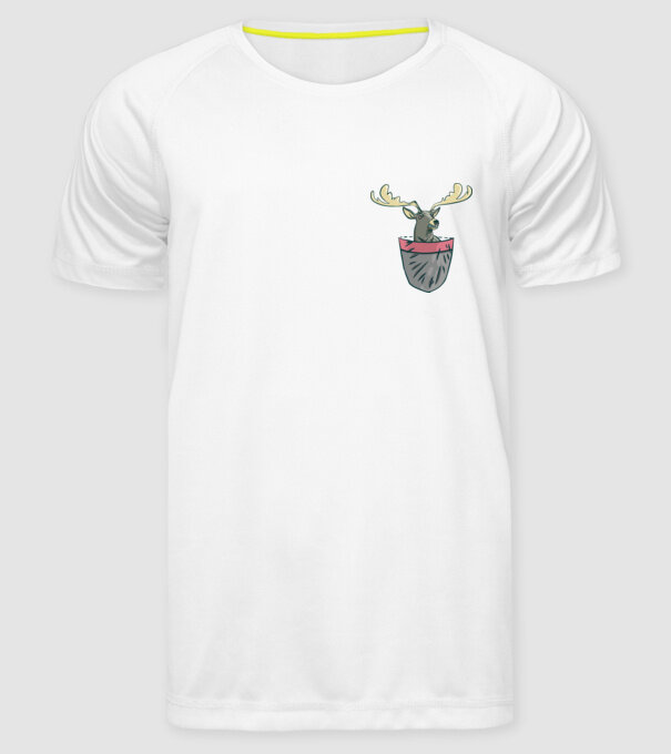 buzunar ren model alb pe tricou
