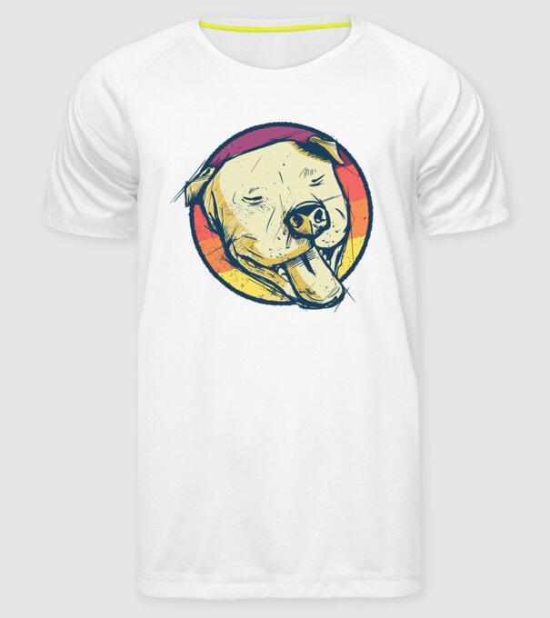 Cap Pitbull retro model alb pe tricou