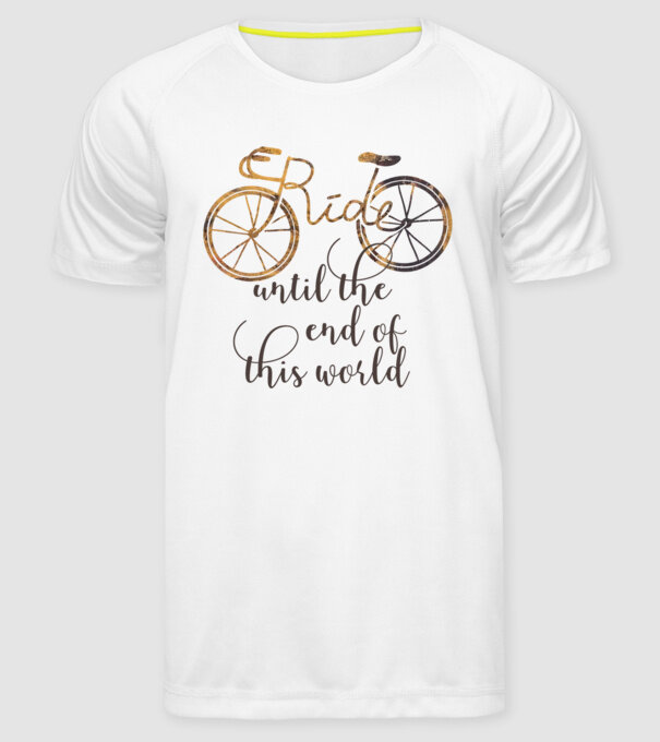 Ride until the end of this world model alb pe tricou