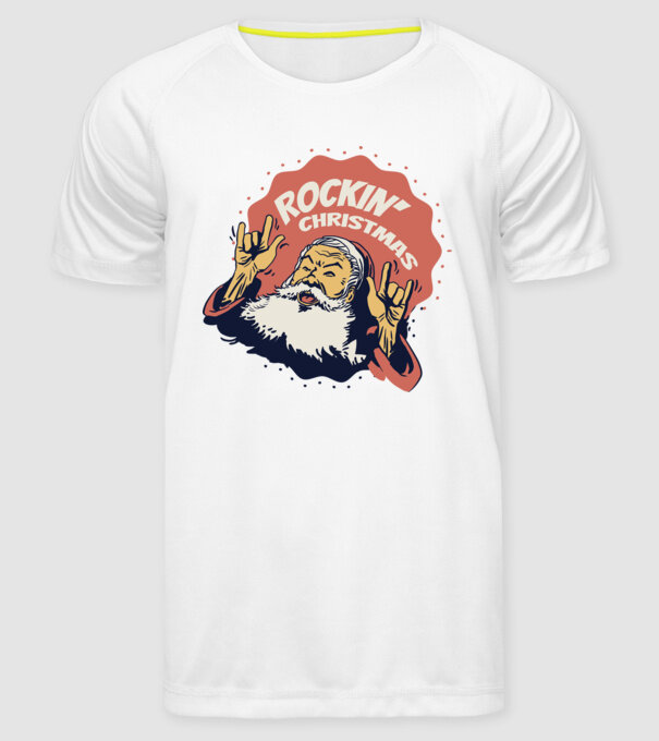 'Rockin'' Christmas Crăciun' model alb pe tricou