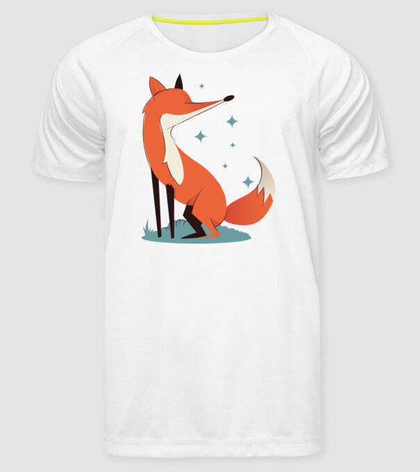 Vulpe model alb pe tricou