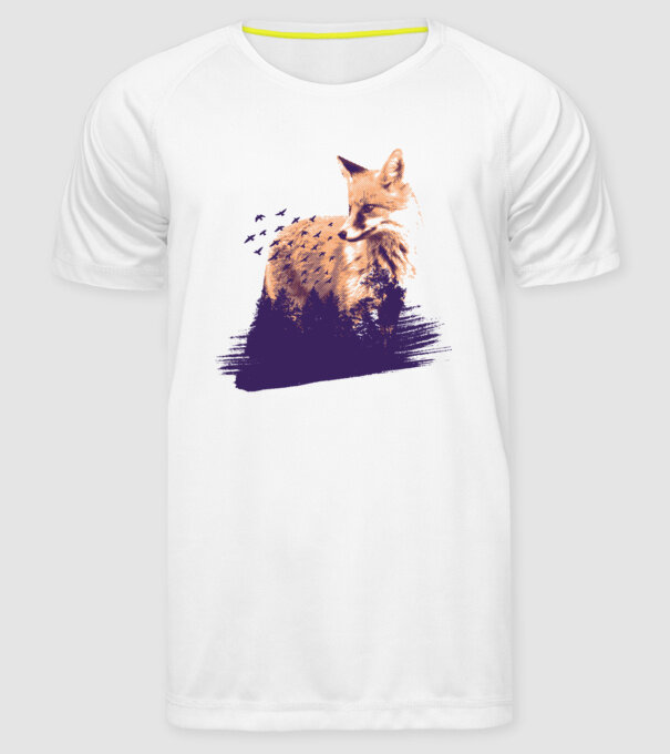 Vulpe Pădure model alb pe tricou