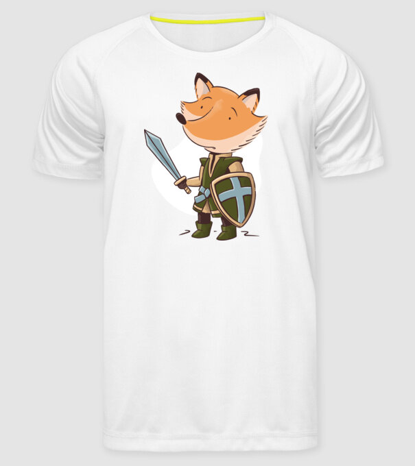 Vulpe Cavaler model alb pe tricou
