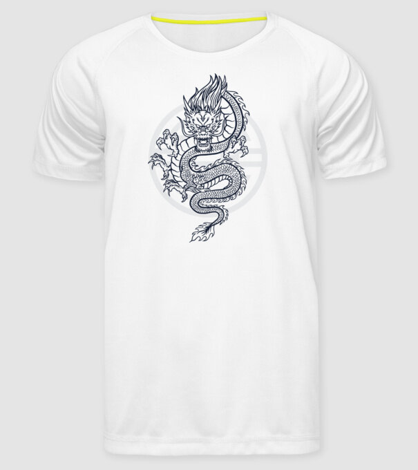 Dragon Tribal model alb pe tricou