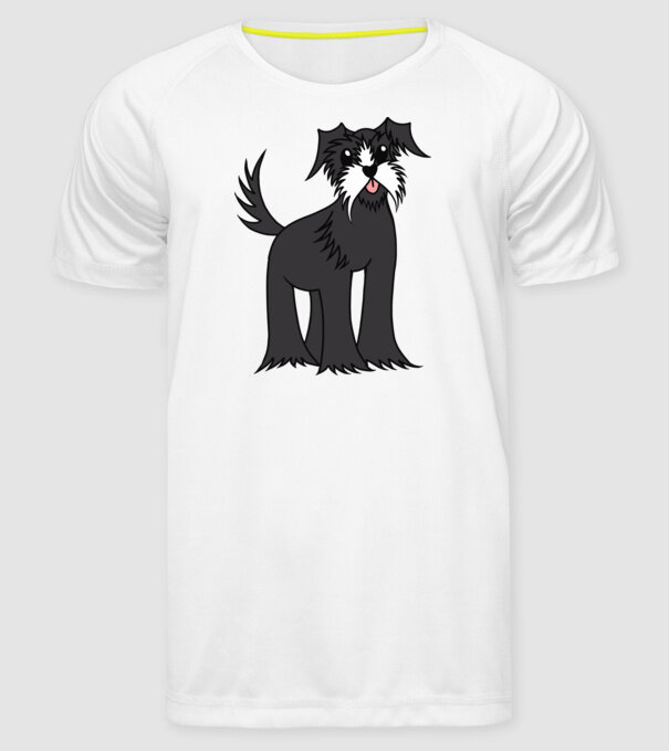 Desen Schnauzer model alb pe tricou