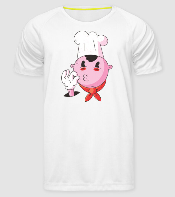 Degustare bucătar model alb pe tricou