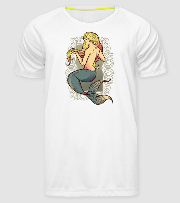 Sirenă model alb pe tricou