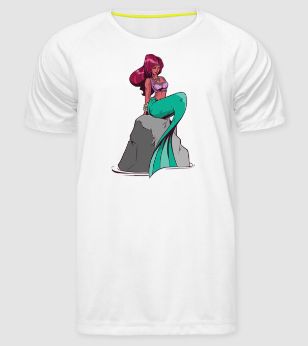 Sirenă model alb pe tricou