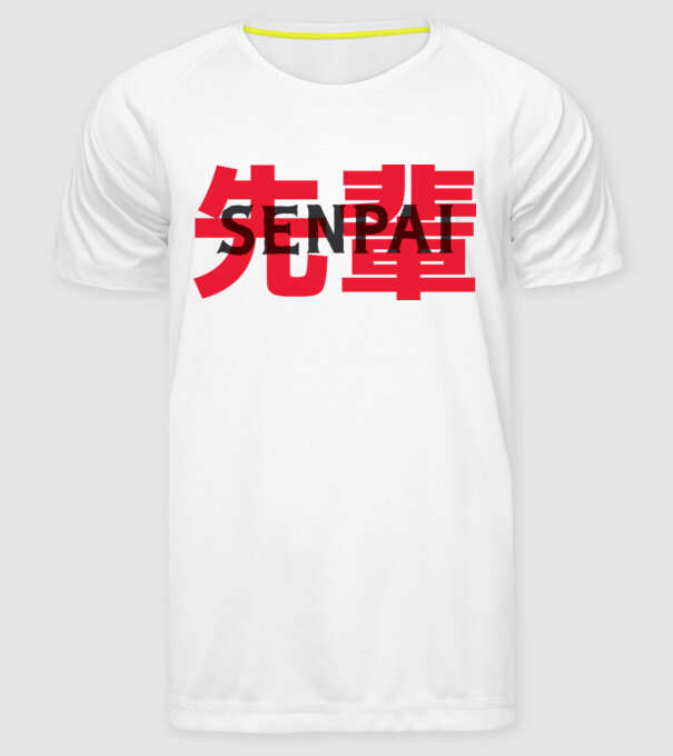Senpai model alb pe tricou