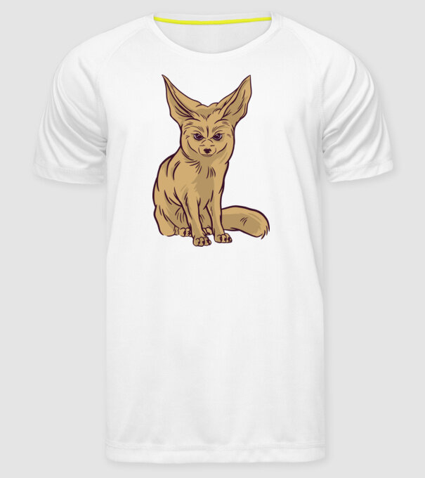 Vulpe de deșert model alb pe tricou