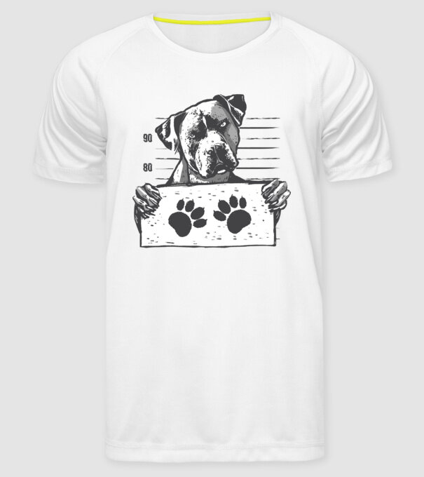 Staffordshire Terrier Închisoare model alb pe tricou