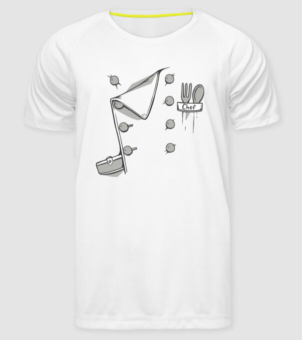 Costum bucătar model alb pe tricou