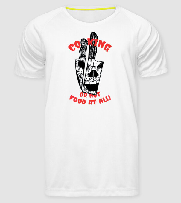 Cuțite de bucătar model alb pe tricou