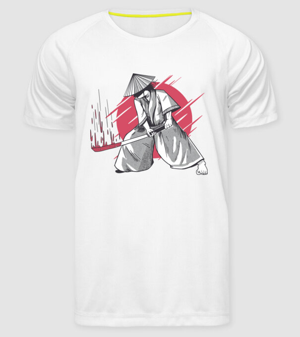 Sabie de samurai model alb pe tricou
