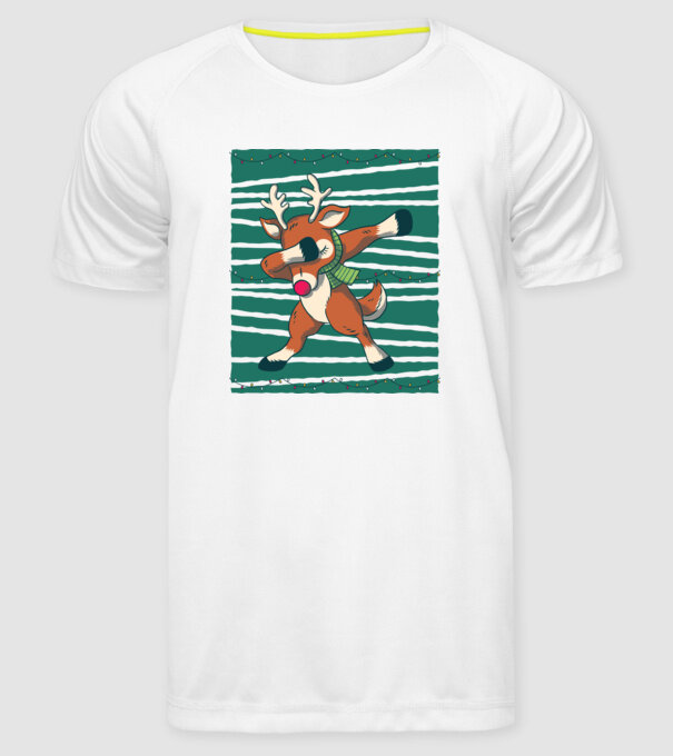 Ren DAB Crăciun model alb pe tricou