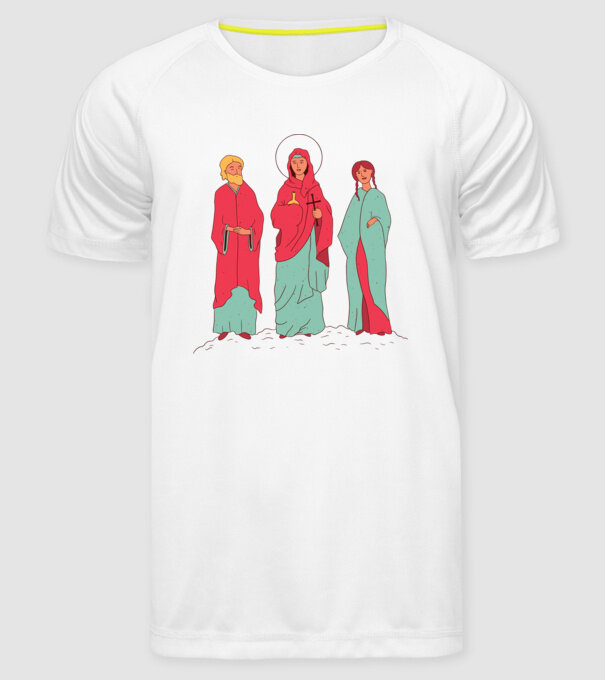 Sfinți model alb pe tricou