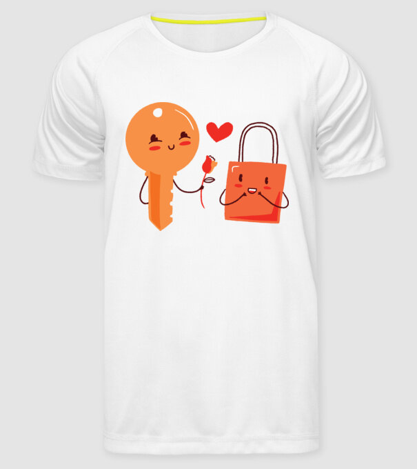 Lacăt Dragoste model alb pe tricou