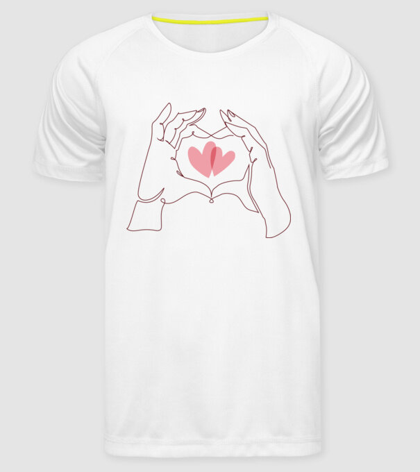 Dragoste Valentine inimă model alb pe tricou