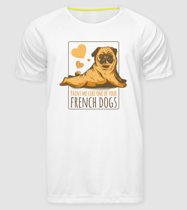 Mops sexy model alb pe tricou