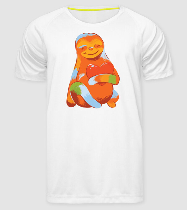 Leneș colorat model alb pe tricou