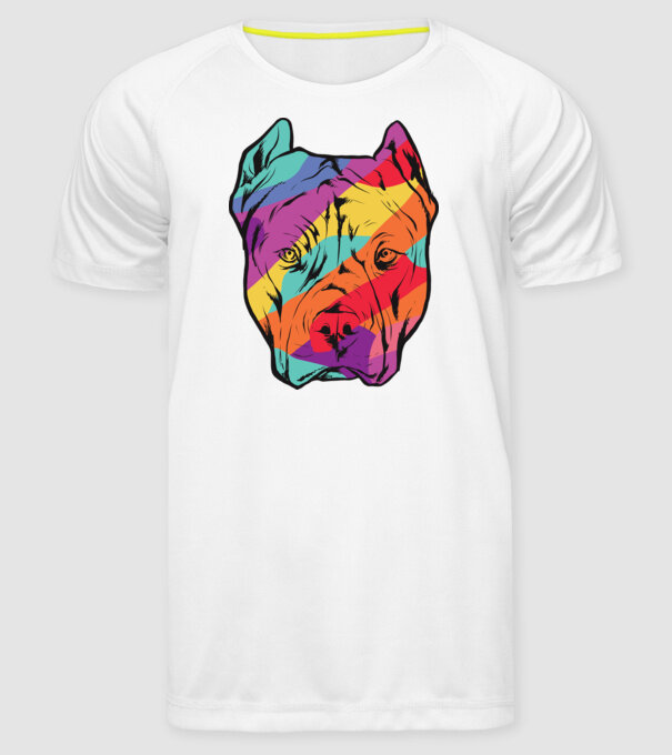 Cap colorat Pitbull model alb pe tricou