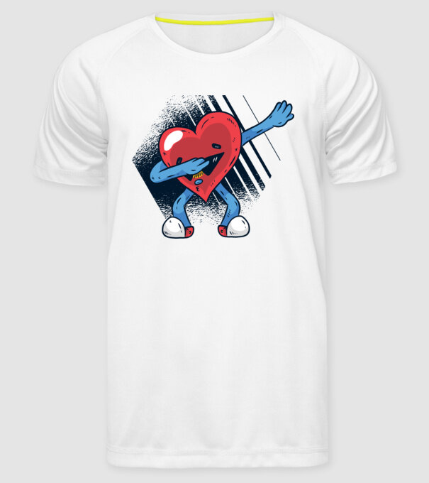 'Inimă DAB Floss Heart tricou amuzant pentru Valentine''s Day' model alb pe tricou
