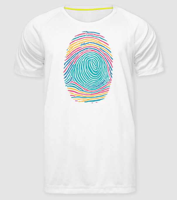 Amprentă curcubeu model alb pe tricou