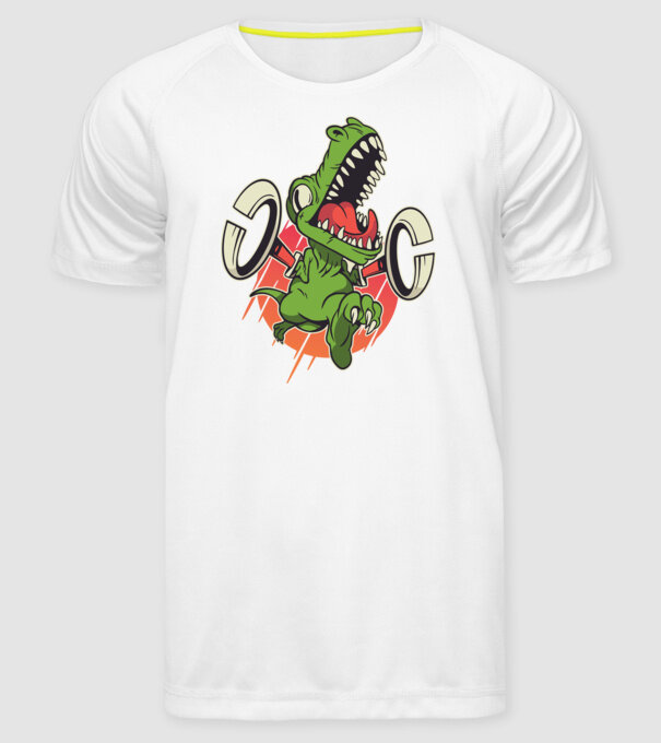 Dinozaur T-rex model alb pe tricou