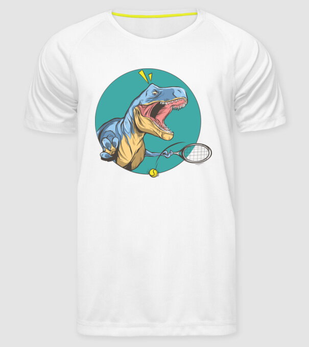 Dinozaur T-rex Tenis model alb pe tricou