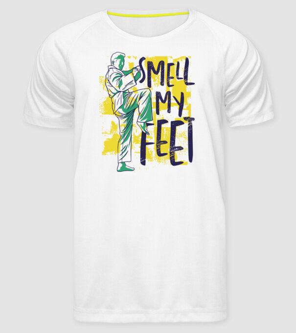 Taekwondo model alb pe tricou