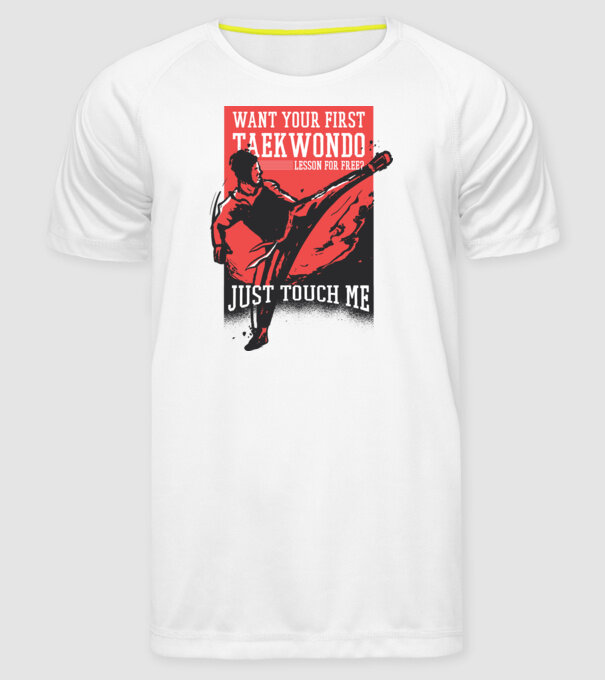 Lecție de Taekwondo model alb pe tricou
