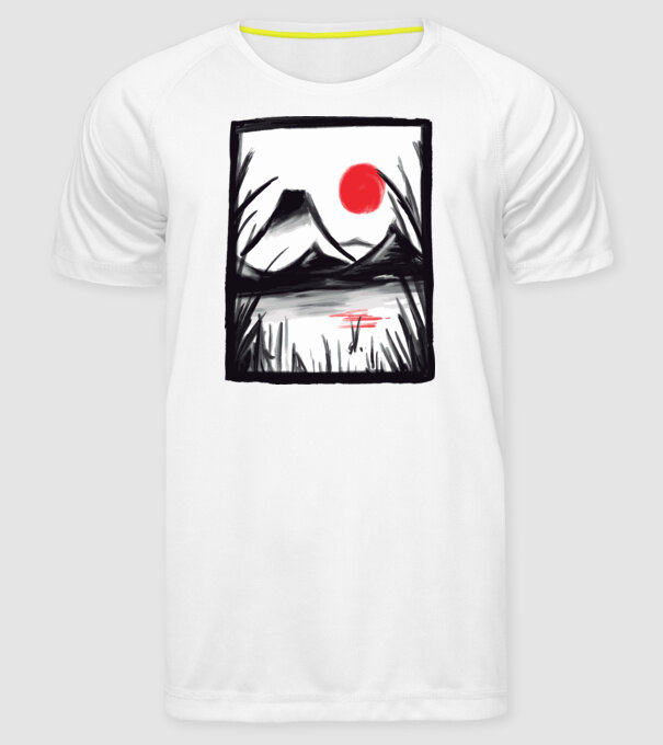 Peisaj Pictură model alb pe tricou