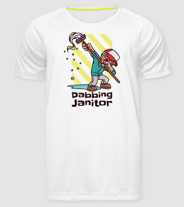 Cleaning DAB model alb pe tricou