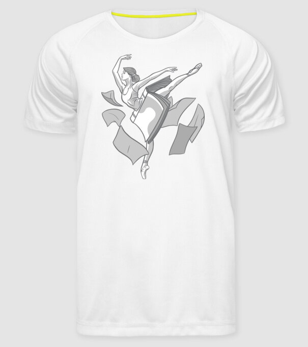 Balerină dansatoare model alb pe tricou