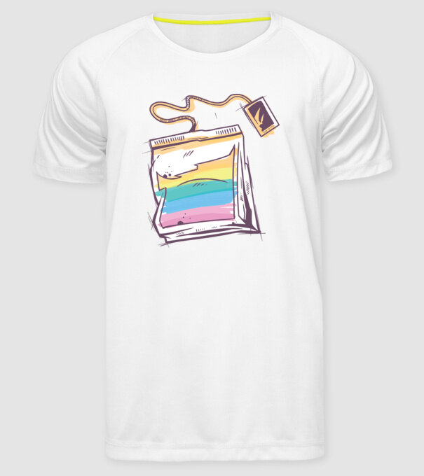 Filtru de ceai model alb pe tricou