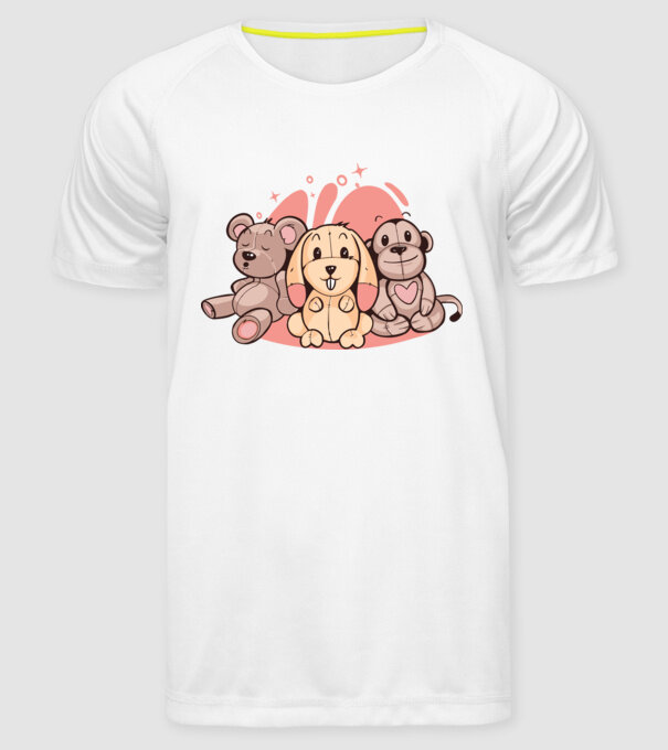 Animale Teddy model alb pe tricou