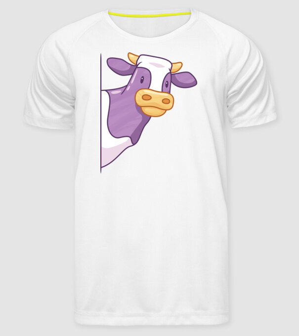 Vacă model alb pe tricou