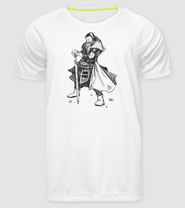 Cavaler Templier model alb pe tricou