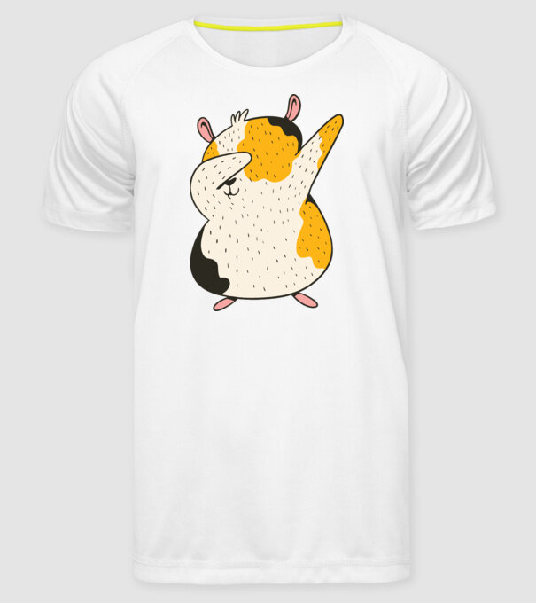 Porcușor de Guineea model alb pe tricou
