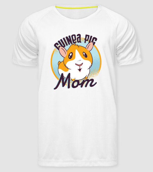 Mamă Porcușor de Guineea model alb pe tricou