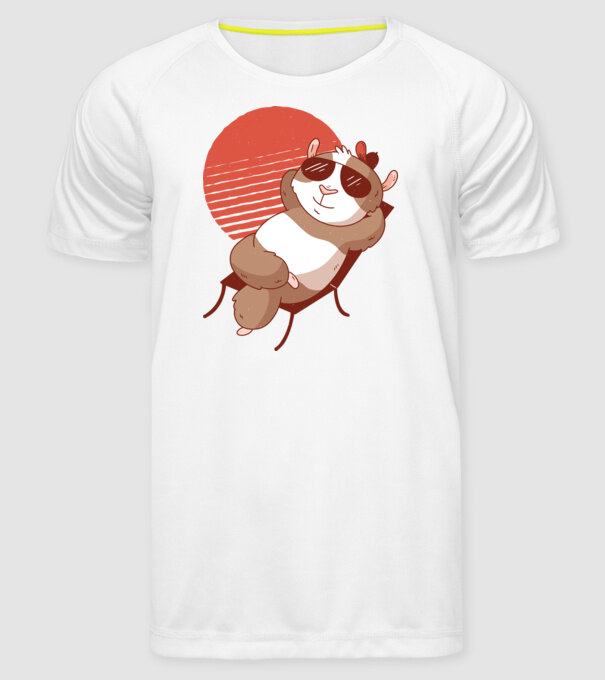 Porcușor de Guineea Relax model alb pe tricou