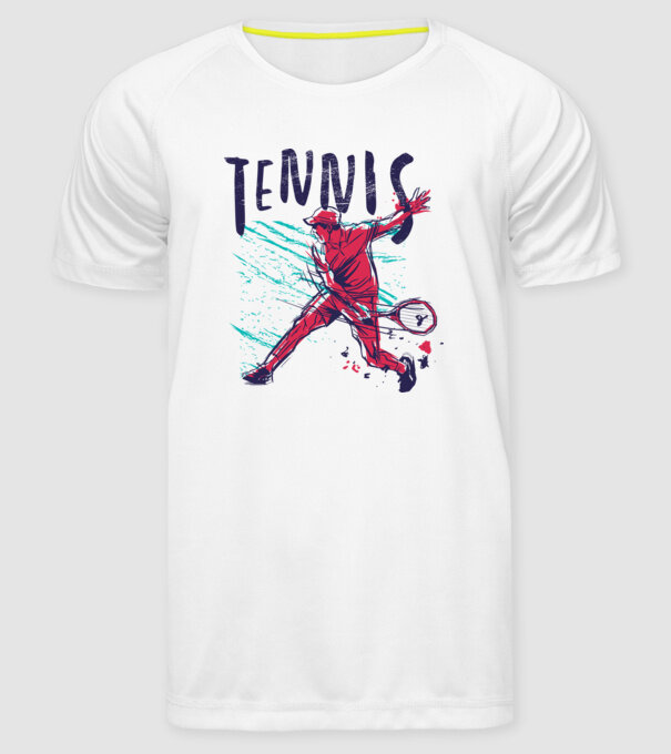Tennis model alb pe tricou