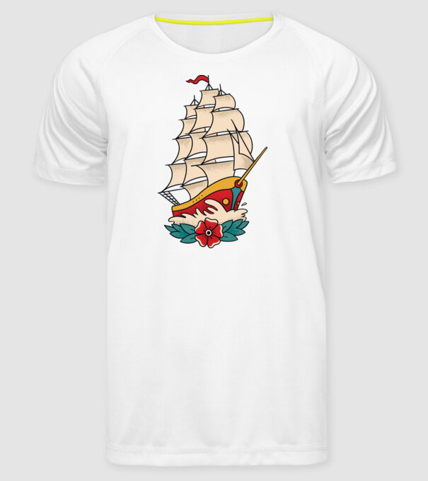 Vapor Tatuaj model alb pe tricou