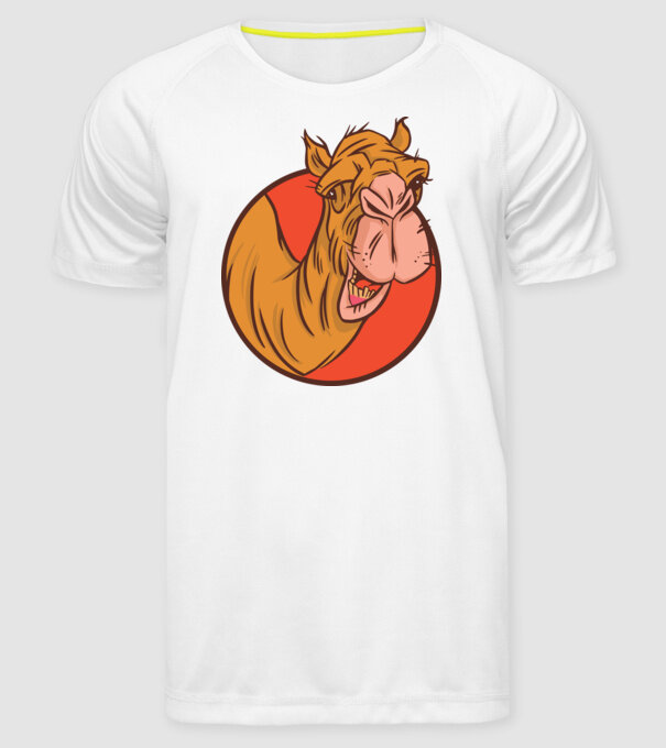 Cămilă model alb pe tricou