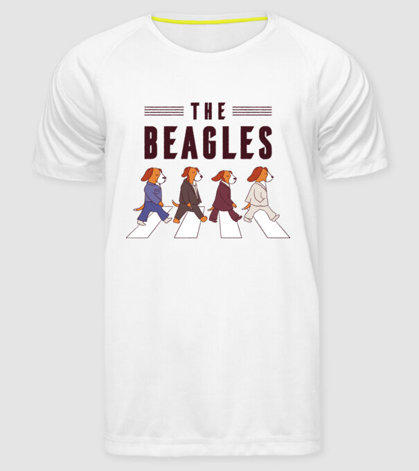 The Beagles model alb pe tricou